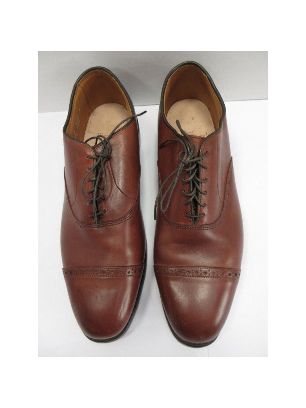 Allen Edmonds Shoes 11 D Byron Oxford Leather Cap Toe Lace Up USA Made